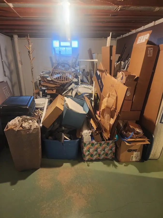 Roll-off dumpster container at job site for 2 Yard Dumpster Rental in Perkasie